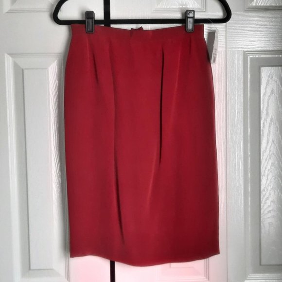 HP⭐ Jones New York Petite 2-Piece Silk Cinnamon / Rust Dress Suit Size 8P - Picture 5 of 11